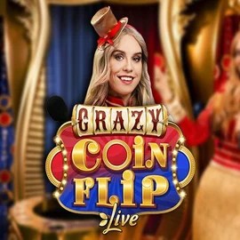 Crazy Coin Flip slot logo by Evolution at Wild Robin Casino