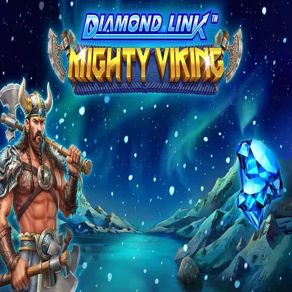 Diamond Link Mighty Viking slot logo by Greentube at Wild Robin Casino