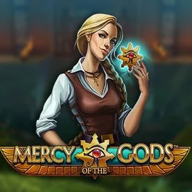Mercy Of The Gods slot logo by NetEnt at Wild Robin Casino
